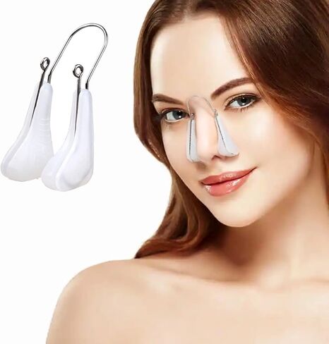 Luluu Nose Shaper Lifter Clip, Professional Silicone Beauty Up Lifting Soft Safety Pain-Free Silicone Nose Corrector, Bridge Straightener Shrinker Easy to Clean for Men/Women, Transparent in Saudi Arabia