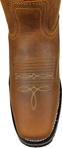 Establo Men's Work Boots Genuine Crazy Leather Color Mango in Kuwait