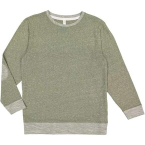 LAT Adult Unisex Harborside Mélange French Terry Crew Neck w/Elbow Patches (6965) in Kuwait