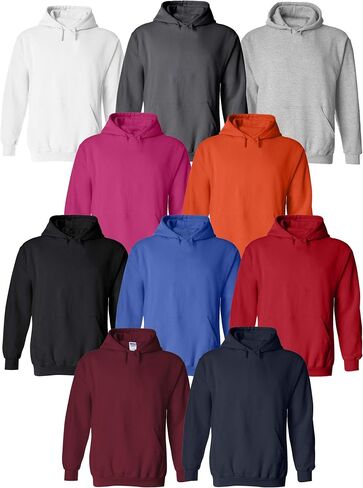 Multipack 18500 Unisex Bundle Bulk Hoodie 3, 6, 10 Pack - Plain Hooded Sweatshirt for Men and Women in Kuwait