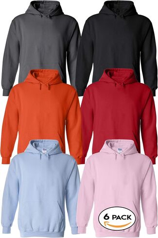 Multipack 18500 Unisex Bundle Bulk Hoodie 3, 6, 10 Pack - Plain Hooded Sweatshirt for Men and Women in Kuwait