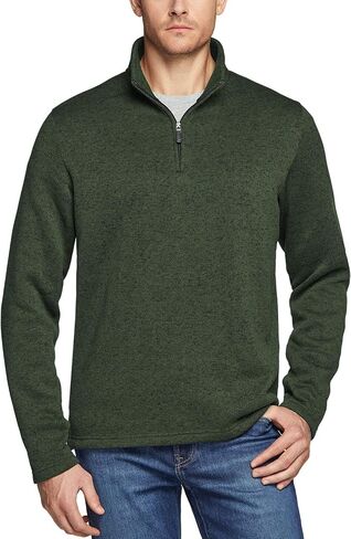 TSLA Men's Quarter Zip Thermal Fleece Lined Sweater, Winter Lightweight Soft Pullover Collar Sweatshirt in Kuwait
