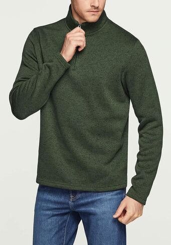 TSLA Men's Quarter Zip Thermal Fleece Lined Sweater, Winter Lightweight Soft Pullover Collar Sweatshirt in Kuwait