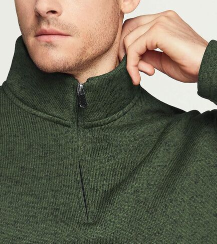 TSLA Men's Quarter Zip Thermal Fleece Lined Sweater, Winter Lightweight Soft Pullover Collar Sweatshirt in Kuwait