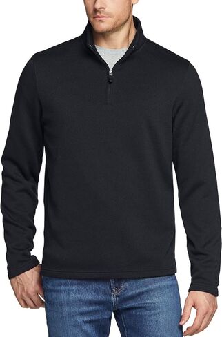 TSLA Men's Quarter Zip Thermal Fleece Lined Sweater, Winter Lightweight Soft Pullover Collar Sweatshirt in Kuwait