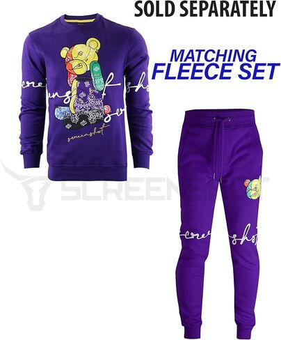 سترة SCREENSHOT الرجالية Urban NYC Hip Hop Premium Fleece - بلوفر نشط ملابس الشارع العصرية برقبة دائرية in Kuwait