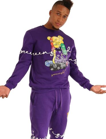 سترة SCREENSHOT الرجالية Urban NYC Hip Hop Premium Fleece - بلوفر نشط ملابس الشارع العصرية برقبة دائرية in Kuwait