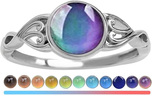 Mood Rings for Women Men Round Shape Emotion Temperature Color Changing Ring Jewelry Gift in Saudi Arabia