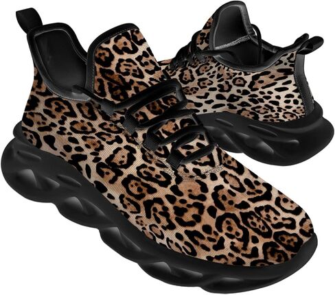 Ciadoon Leopard Shoes for Men Women Road Running Shoes Walking Tennis Sneakers Athletic Jogging Shoes Gifts for Boy Girl in Kuwait