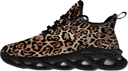 Ciadoon Leopard Shoes for Men Women Road Running Shoes Walking Tennis Sneakers Athletic Jogging Shoes Gifts for Boy Girl in Kuwait
