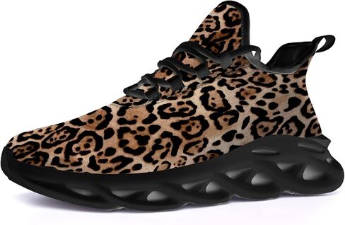 Ciadoon Leopard Shoes for Men Women Road Running Shoes Walking Tennis Sneakers Athletic Jogging Shoes Gifts for Boy Girl in Kuwait