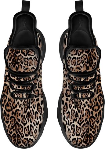 Ciadoon Leopard Shoes for Men Women Road Running Shoes Walking Tennis Sneakers Athletic Jogging Shoes Gifts for Boy Girl in Kuwait