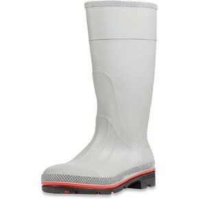 Servus MAX 15" PVC Chemical-Resistant Soft Toe Men's Work Boots, Gray, Red & Black (75122), Size 8 in Kuwait
