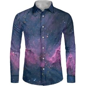 Biyejit Mens Long Sleeve Shirt, Regular Fit Casual Button Down Shirt for Men Teens Size XS-6XL