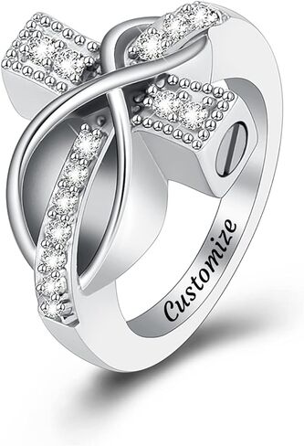 constantlife Cremation Ring for Ashes Cross Memorial Urn Jewelry Human Pet Ash Holder Stainless Steel Funeral Keepsake Gift for Women Men in Kuwait
