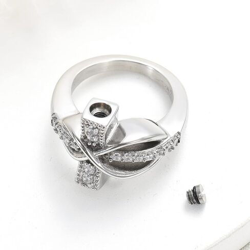constantlife Cremation Ring for Ashes Cross Memorial Urn Jewelry Human Pet Ash Holder Stainless Steel Funeral Keepsake Gift for Women Men in Kuwait