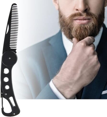 Stainless Steel Beard Comb Folding for Men Beard Mustache Styling Comb Folding Comb in Saudi Arabia