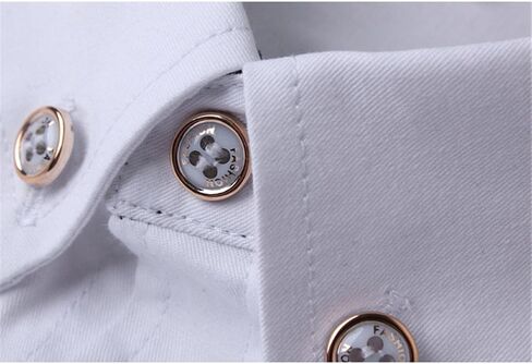 XTAPAN Men's Long Short Sleeve Casual Slim Fit Cotton Fashion Button Down Dress Shirt in Kuwait