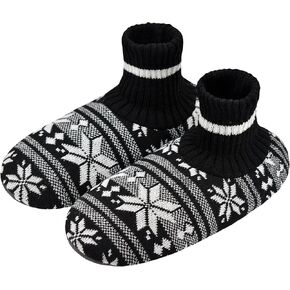 DICUIRD Slipper Socks for Mens,Fuzzy Sherpa Lined Socks with Soft Soles,Cozy Warm House Indoor Booties with Non Slip Bottoms, Mens Winter Christmas Gifts in Saudi Arabia