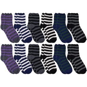 Yacht & Smith Mens Wholesale Bulk Warm And Cozy Fuzzy Socks, Colorful Winter Sock in Kuwait