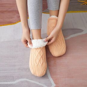 HXZDEY 6Color New Woven and Velvet House Slippers Socks for Women Men,Indoor Floor Non-Slip Thermal Home Bedroom Slippers, Soft Cozy House Socks Bye to Numbness & Edema,Pain and Swelling in Saudi Arabia