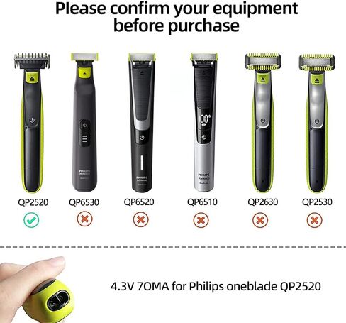 لشاحن Philips One Blade، مناسب لـ Philips Norelco Oneblade QP2520، QP2520 / 90، QP2520 / 72، QP2520 / 70 سلك شحن مزود الطاقة لماكينة الحلاقة الكهربائية in Kuwait