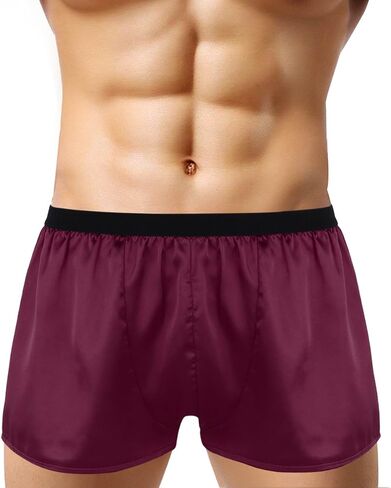 TSSOE Men's Silk Satin Boxer Shorts Lounge Sports Swim Trunks Underwear in Saudi Arabia