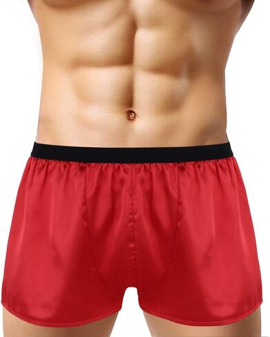 TSSOE Men's Silk Satin Boxer Shorts Lounge Sports Swim Trunks Underwear in Saudi Arabia