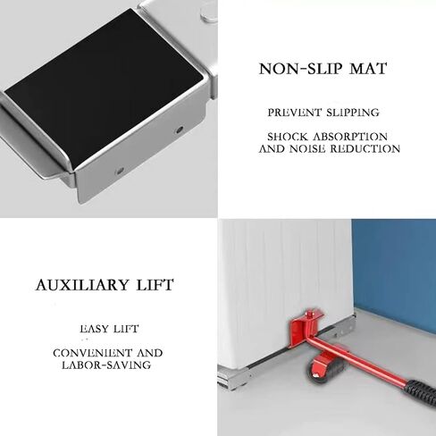 FXJ LIFT Appliance Rollers, Furniture Washing Machine Dolly, Extendable Appliance Rollers Mobile Washing Machine Base, Fridge Stand BLACK in Kuwait
