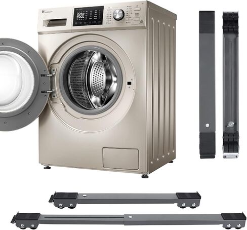 حامل دوار للأجهزة قابل للتعديل وقابل للتمديد، قاعدة عربة متنقلة مع أثاث تلسكوبي للخدمة الشاقة، حامل دوللي، قاعدة غسالة للثلاجات، مجففات، غسالات الأطباق، أشياء ثقيلة أخرى (رمادي) in Kuwait