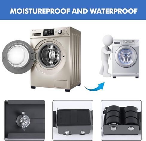 حامل دوار للأجهزة قابل للتعديل وقابل للتمديد، قاعدة عربة متنقلة مع أثاث تلسكوبي للخدمة الشاقة، حامل دوللي، قاعدة غسالة للثلاجات، مجففات، غسالات الأطباق، أشياء ثقيلة أخرى (رمادي) in Kuwait