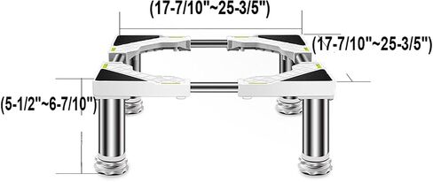 Fridge Stand with 4 Strong Feet Dryer Stand- Refrigerator Stand Height 3.9/5.9/7.8in Adjustable 1.1in Length/width 17.7-25.5in Washer Pedestal Dishwasher Base Stand (3.9inch,white) in Saudi Arabia