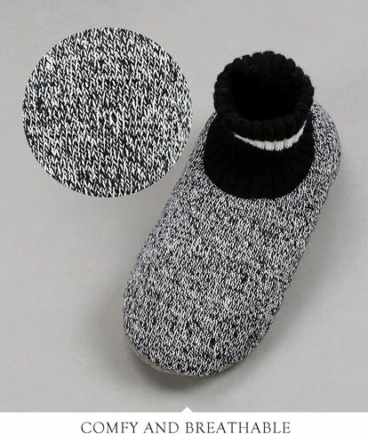 DICUIRD Slipper Socks for Mens,Fuzzy Sherpa Lined Socks with Soft Soles,Cozy Warm House Indoor Booties with Non Slip Bottoms, Mens Winter Christmas Gifts in Saudi Arabia
