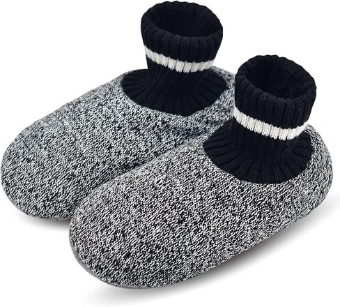 DICUIRD Slipper Socks for Mens,Fuzzy Sherpa Lined Socks with Soft Soles,Cozy Warm House Indoor Booties with Non Slip Bottoms, Mens Winter Christmas Gifts in Saudi Arabia