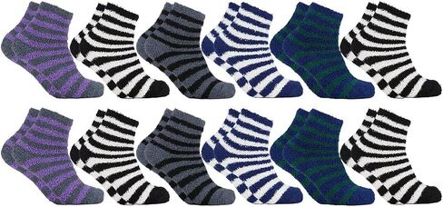Yacht & Smith Mens Wholesale Bulk Warm And Cozy Fuzzy Socks, Colorful Winter Sock in Saudi Arabia