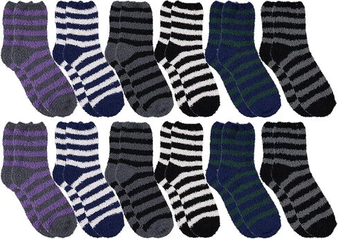 Yacht & Smith Mens Wholesale Bulk Warm And Cozy Fuzzy Socks, Colorful Winter Sock in Saudi Arabia