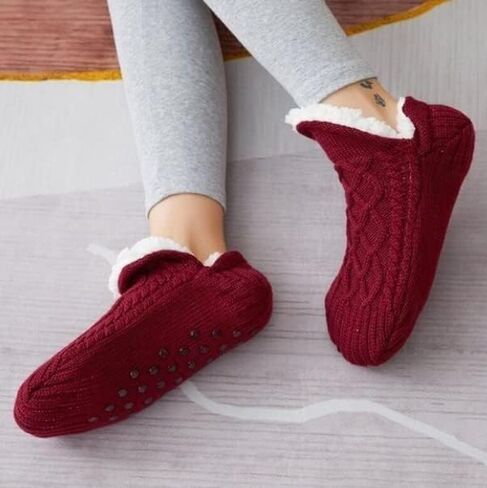 HXZDEY 6Color New Woven and Velvet House Slippers Socks for Women Men,Indoor Floor Non-Slip Thermal Home Bedroom Slippers, Soft Cozy House Socks Bye to Numbness & Edema,Pain and Swelling in Saudi Arabia