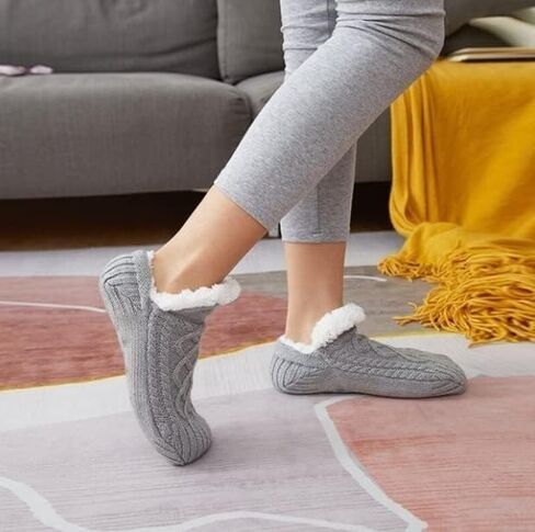 HXZDEY 6Color New Woven and Velvet House Slippers Socks for Women Men,Indoor Floor Non-Slip Thermal Home Bedroom Slippers, Soft Cozy House Socks Bye to Numbness & Edema,Pain and Swelling in Saudi Arabia