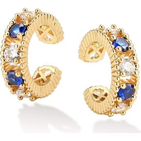 Mevecco Gold Ear Cuff Earring 18K Gold Plated Non Pierced Ear Cartilage Clip on Wrap Hoop Tiny Chunky Blod Thick Simple Minimalist Handmade Delicate Hypoallergenic Ear Cuff Fake Earrings Women Gift