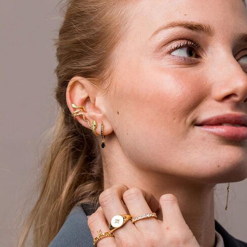Mevecco Gold Ear Cuff Earring 18K Gold Plated Non Pierced Ear Cartilage Clip on Wrap Hoop Tiny Chunky Blod Thick Simple Minimalist Handmade Delicate Hypoallergenic Ear Cuff Fake Earrings Women Gift in Saudi Arabia