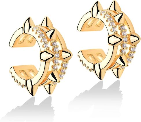 Mevecco Gold Ear Cuff Earring 18K Gold Plated Non Pierced Ear Cartilage Clip on Wrap Hoop Tiny Chunky Blod Thick Simple Minimalist Handmade Delicate Hypoallergenic Ear Cuff Fake Earrings Women Gift in Saudi Arabia