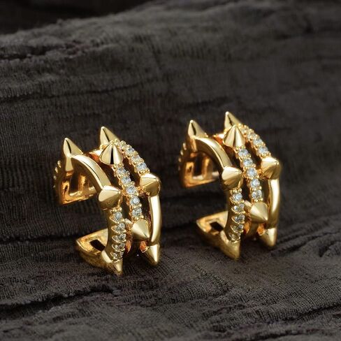 Mevecco Gold Ear Cuff Earring 18K Gold Plated Non Pierced Ear Cartilage Clip on Wrap Hoop Tiny Chunky Blod Thick Simple Minimalist Handmade Delicate Hypoallergenic Ear Cuff Fake Earrings Women Gift in Saudi Arabia