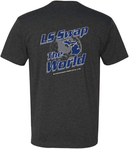 Michigan Motorsports LS Swap The World T-Shirt, Car T-Shirt in Kuwait
