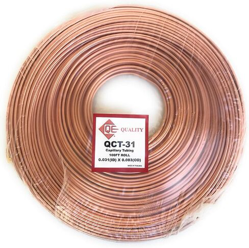 QE Refrigeration Copper Capillary TUBING 0.031" (ID) x 0.081" (OD) x100 FT ROLL in Saudi Arabia