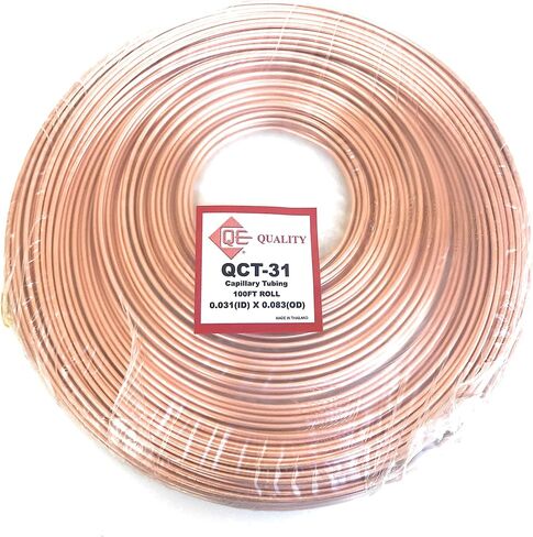 QE Refrigeration Copper Capillary TUBING 0.031" (ID) x 0.081" (OD) x100 FT ROLL in Saudi Arabia
