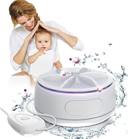 Sheng&Hui Portable Mini Washing Machine USB Mini Washing Machine High Power Turbo Washer with 4 Speed Remote Control for Home, Business, Travel, College Room, RV, Apartment in Kuwait