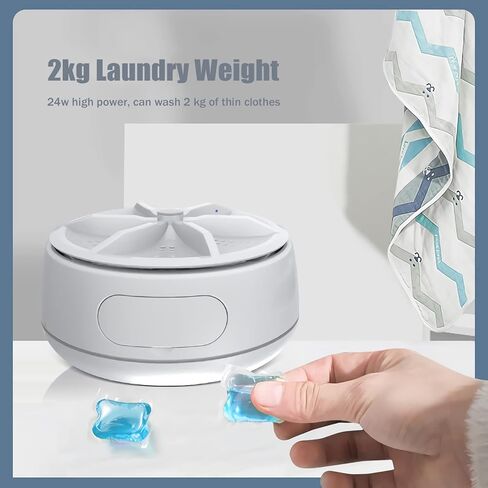Sheng&Hui Portable Mini Washing Machine USB Mini Washing Machine High Power Turbo Washer with 4 Speed Remote Control for Home, Business, Travel, College Room, RV, Apartment in Kuwait