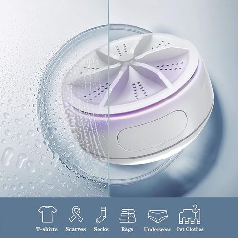Sheng&Hui Portable Mini Washing Machine USB Mini Washing Machine High Power Turbo Washer with 4 Speed Remote Control for Home, Business, Travel, College Room, RV, Apartment in Kuwait