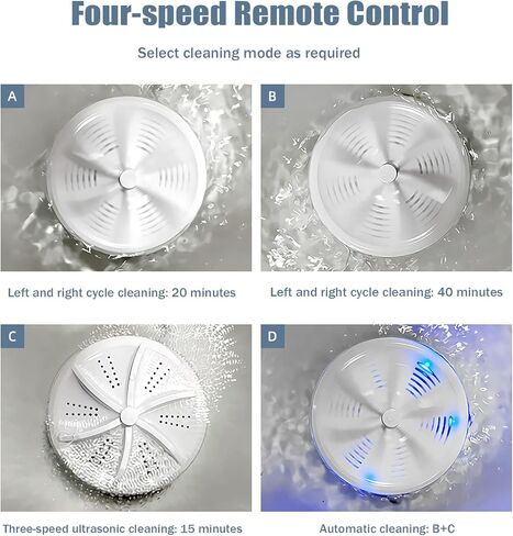Sheng&Hui Portable Mini Washing Machine USB Mini Washing Machine High Power Turbo Washer with 4 Speed Remote Control for Home, Business, Travel, College Room, RV, Apartment in Kuwait