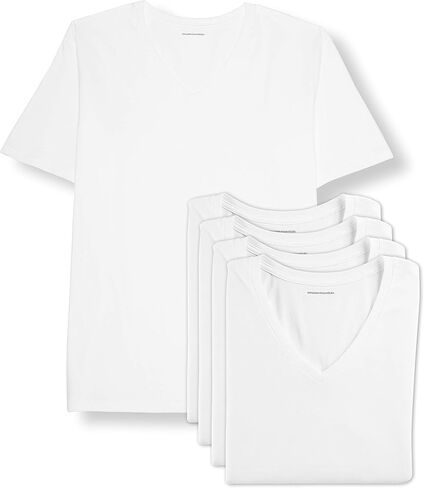 Amazon Essentials Men's Big & Tall 5-Pack V-Neck Undershirts fit by DXL in Saudi Arabia